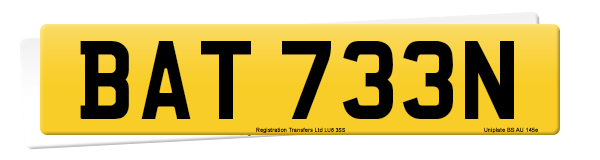Registration number BAT 733N